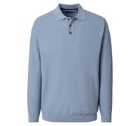Casa Moda Regular Fit Longsleeve Poloshirt blau, Einfarbig