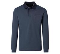 Casa Moda Poloshirt Langarm Regular Fit – Gemustert, Aqua bis Petrol, Gr. XL