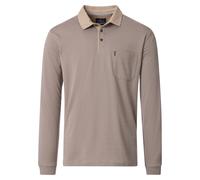 Casa Moda Regular Fit Longsleeve Poloshirt beige, Einfarbig