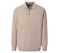 Casa Moda Regular Fit Longsleeve Poloshirt beige, Einfarbig