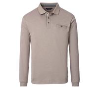 Langarm-Poloshirt CASAMODA "CASAMODA Polo-Shirt Langarm gestreift", Herren, Gr. XXL, beige, 62% Baumwolle, 38% Polyester, Shirts (97727703-XXL) beige