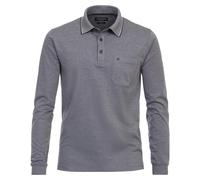 Langarm-Poloshirt CASAMODA "CASAMODA Polo-Shirt Langarm uni", Herren, Gr. M, blau (mittelblau), 55% Baumwolle, 45% Polyester, Shirts (90316144-M) mittelblau