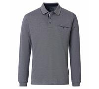 CASAMODA Poloshirt »Polo-Shirt Langarm uni«, mittelblau
