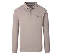 Langarm-Poloshirt CASAMODA "CASAMODA Polo-Shirt Langarm gestreift", Herren, Gr. 5XL, beige, 62% Baumwolle, 38% Polyester, Shirts (97727703-5XL) beige
