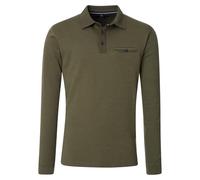 Langarm-Poloshirt CASAMODA "CASAMODA Polo-Shirt Langarm gestreift", Herren, Gr. 5XL, grün (olive), 100% Baumwolle, Shirts (50173837-5XL) olive