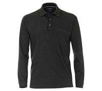 Casa Moda Herren Polo-Shirt Langarm Venti Uni Grau Größe M