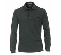 Casa Moda Casual Casual Fit Longsleeve Poloshirt dunkelgrün, Gemustert