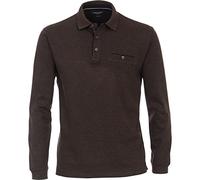 Casa Moda Casual Fit Longsleeve Poloshirt braun, Einfarbig