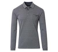 CASAMODA Poloshirt »Polo-Shirt Langarm uni«, mittelblau