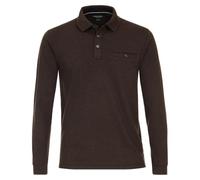 Casa Moda Polo-Shirt Langarm gestreift Braun Größe M