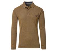 Langarm-Poloshirt CASAMODA "CASAMODA Polo-Shirt Langarm gestreift" Gr. 3XL, gelb (senfgelb) Herren Shirts Poloshirts (30235414-XXXL)