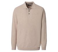 Casa Moda Regular Fit Longsleeve Poloshirt beige, Einfarbig