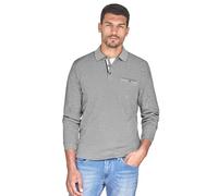 Casa Moda Langarm-Poloshirt gestreift 62% Baumwolle/38% Polyester Herren 6XL graues mittelblau