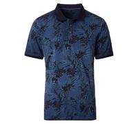 Poloshirt CASAMODA "CASAMODA Polo-Shirt Print", Herren, Gr. L, blau, 100% Baumwolle, Shirts (52679908-L) blau