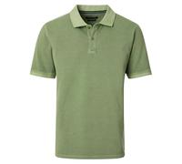 Casa Moda Poloshirt Piqué Garment Dye uni Herren Grün Gr. M 95% Baumwolle/5% Elasthan