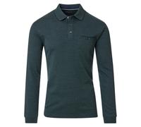 Casa Moda Poloshirt Langarm Casual Fit gemustert dunkelgrün Größe 3XL
