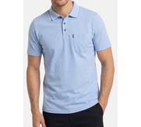 Poloshirt CASAMODA "CASAMODA Polo-Shirt uni", Herren, Gr. M, blau (himmelblau), 55% Baumwolle, 45% Polyester, Shirts (28908623-M) himmelblau