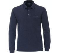 Casa Moda Poloshirt Langarm gestreift Dunkelblau Größe XL