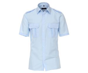 CASAMODA - Popeline Hemd Halbarm uni 008920 blau - Gr. - 40