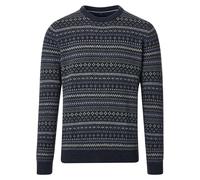 Strickpullover CASAMODA "CASAMODA Pullover gemustert" Gr. L, blau (dunkelblau) Herren Pullover (43703562-L) dunkelblau