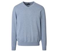 Strickpullover CASAMODA "CASAMODA Pullover uni", Herren, Gr. S, blau (hellblau), 100% Baumwolle, Pullover Strickpullover (84470728-S) hellblau