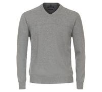 Casa Moda Herren Pullover V-Ausschnitt Hellgrau Langarm Normal geschnitten 100% Baumwolle Größe XXL