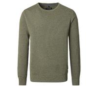 Casa Moda Strickpullover Uni – Herren, Rundhals, 100% Baumwolle, Grün, Größe L