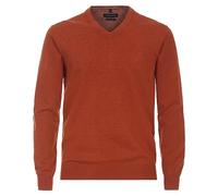 Strickpullover CASAMODA "CASAMODA Pullover uni", Herren, Gr. 3XL, rot (rotorange), 100% Baumwolle, Pullover Strickpullover (30924924-XXXL) rotorange