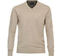 Casa Moda Pullover Casual Fit V-Ausschnitt Beige Größe 5XL