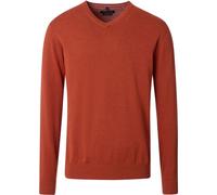 Casa Moda Pullover V-Ausschnitt Uni Orange Brick Größe L