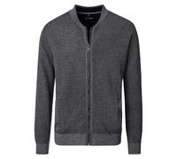 Strickjacke CASAMODA "CASAMODA Strickjacke uni", Herren, Gr. S, grau (dunkelgrau), 100% Baumwolle, Strickjacken (57556700-S) dunkelgrau