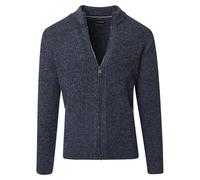 Strickjacke CASAMODA "CASAMODA Strickjacke uni" Gr. L, blau (dunkelblau), Herren, 80% Wolle (Lammwolle), 20% Polyamid, Strickjacken (65559365-L) dunkelblau