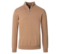 Troyer CASAMODA "CASAMODA Stricktroyer uni", Herren, Gr. L, braun, 100% Baumwolle, Pullover Troyer (91410456-L) braun