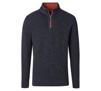 Casa Moda Regular Fit Troyer blau, Einfarbig