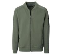 Sweatjacke CASAMODA "CASAMODA Sweatjacke uni", Herren, Gr. XXL, grün, 74% Baumwolle, 23% Polyester, 3% Elasthan, Sweatjacken (26073140-XXL) grün