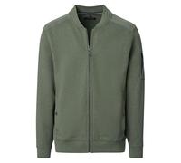 Sweatjacke CASAMODA "CASAMODA Sweatjacke uni", Herren, Gr. L, grün, 74% Baumwolle, 23% Polyester, 3% Elasthan, Sweatjacken (26073140-L) grün