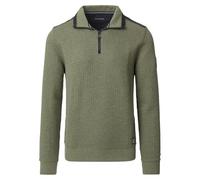 Sweatshirt CASAMODA "CASAMODA Sweattroyer uni", Herren, Gr. XL, grün, 78% Baumwolle, 19% Polyester, 3% Elasthan, Sweatshirts Sweatshirt (87541225-XL) grün