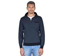 Casa Moda Casual Casual Fit Troyer schwarz/blau, Gemustert