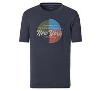 Casa Moda Regular Fit T-Shirt Rundhals blau, Einfarbig