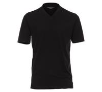 Casa Moda T-Shirt V-Ausschnitt Doppelpack schwarz, Einfarbig