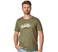 Casa Moda Regular Fit T-Shirt Rundhals grün, Gemustert