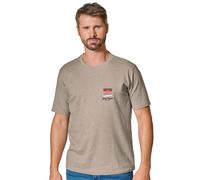 Casa Moda Regular Fit T-Shirt Rundhals beige, Bedruckt