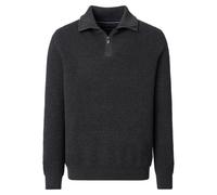 Casa Moda Regular Fit Troyer anthrazit, Einfarbig