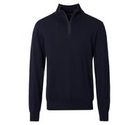 Troyer CASAMODA "CASAMODA Troyer uni", Herren, Gr. XXL, blau (dunkelblau), 100% Baumwolle, Pullover Troyer (38750112-XXL) dunkelblau