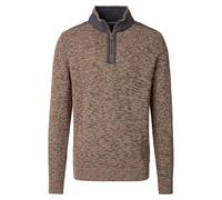 Troyer CASAMODA "CASAMODA Stricktroyer uni", Herren, Gr. XL, braun, 100% Baumwolle, Pullover Troyer (11490443-XL) braun