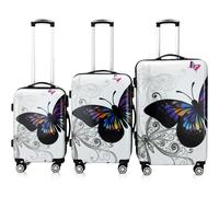 Casaria Deuba Butterfly Hartschalenkofferset