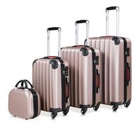 Casaria monzana Hartschalenkoffer-Set Baseline 4-tlg. Rosé ABS