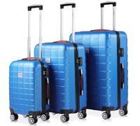 Casaria monzana Hartschalenkoffer-Set Exopack 3-tlg. Blau ABS