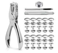 Casenly Druckknopf Set, 200 Stück Fixierwerkzeug Kit Druckknöpfe Ohne Nähen Kleidung Snaps Taste Edelstahl mit 3 Einstellungswerkzeuge Canvas Snap Button für Leder Jacken Jeans Handtaschen