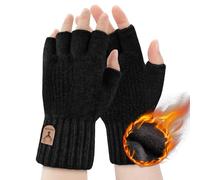Casenly Fingerlose Handschuhe, Winter Warme Strickhandschuhe Halbfinger Handschuhe Strick Weich Flauschig Touchscreen Winterhandschuhe Damen Herren Unisex für Laufen Radfahren Freizeit Outdoor